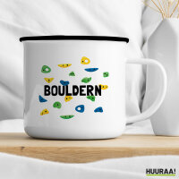 Emaille Tasse Bouldern Kletterwand 300ml Vintage Emaille Becher