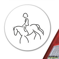 Aufkleber Reiten Pferd 10cm rund