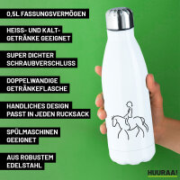 Edelstahl-Trinkflasche Reiten Pferd 500ml Wasserflasche
