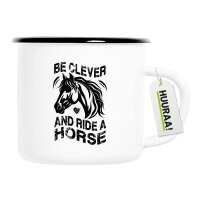 Emaille Tasse ride a horse Pferd 300ml Vintage Emaille...