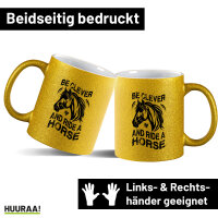 Glitzertasse ride a horse Pferd 330ml