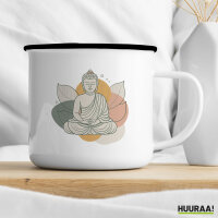 Emaille Tasse Buddha Buddhismus 300ml Vintage Emaille Becher