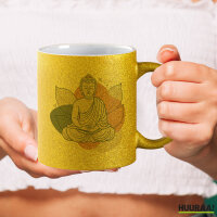 Glitzertasse Buddha Buddhismus 330ml
