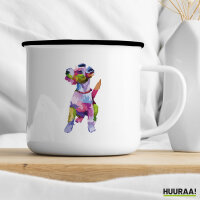 Emaille Tasse Fox Terrier Colorful 300ml Vintage Emaille Becher