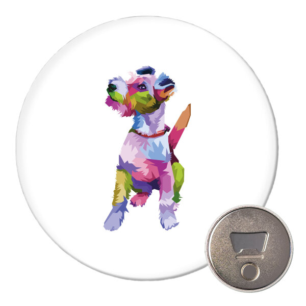 Magnet Fox Terrier Colorful 59mm Kühlschrankmagnet