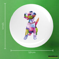 Button Fox Terrier Colorful