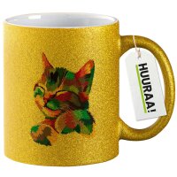 Glitzertasse Katze Colorful 330ml