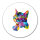 Aufkleber Katze Colorful 10cm rund