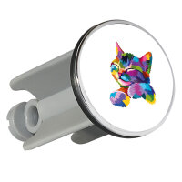 Waschbeckenstöpsel Katze Colorful 4cm Abflussstopfen