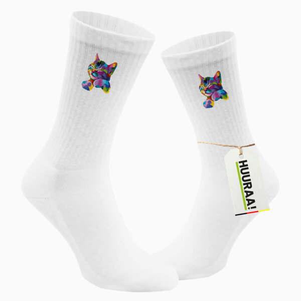 Unisex Socken Katze Colorful Baumwolle