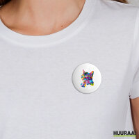 Button Katze Colorful rund