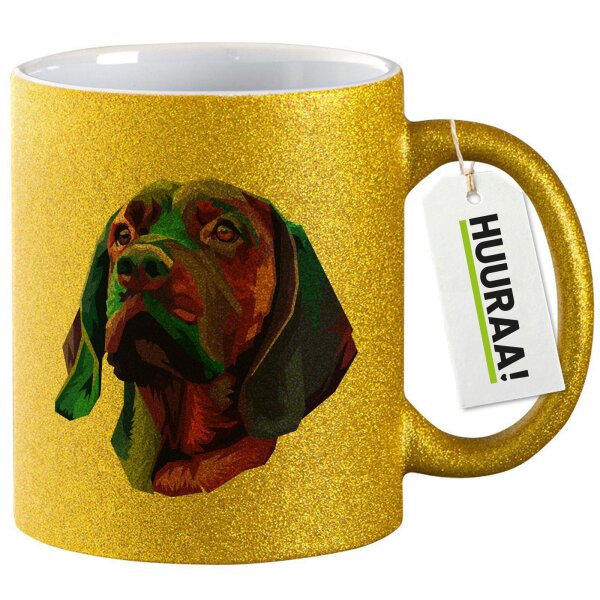 Glitzertasse Labrador Colorful 330ml