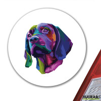 Aufkleber Labrador Colorful 10cm rund