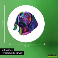 Aufkleber Labrador Colorful 10cm rund