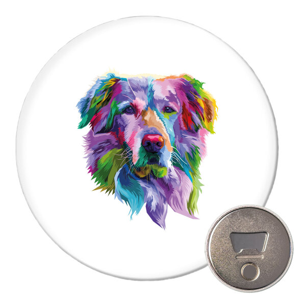 Magnet Golden Retriever Colorful 59mm Kühlschrankmagnet