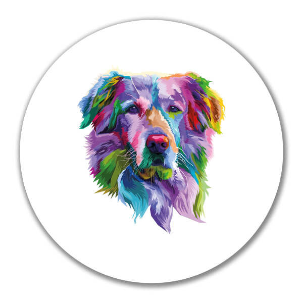 Aufkleber Golden Retriever Colorful 10cm