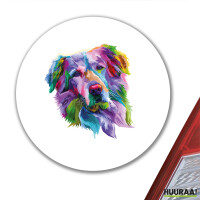 Aufkleber Golden Retriever Colorful 10cm rund