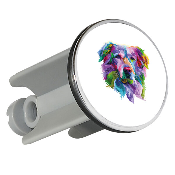 Waschbeckenstöpsel Golden Retriever Colorful 4cm Abflussstopfen