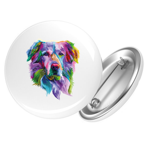 Button Golden Retriever Colorful rund