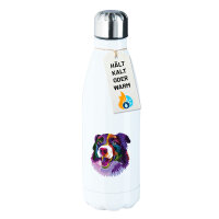 Edelstahl-Trinkflasche Border Collie Colorful 500ml...