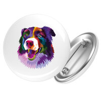 Button Border Collie Colorful