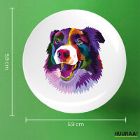 Button Border Collie Colorful