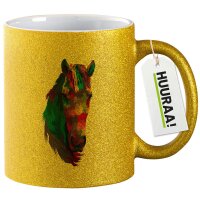 Glitzertasse Pferdekopf Colorful 330ml
