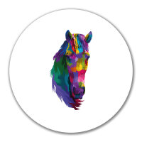 Aufkleber Pferdekopf Colorful 10cm rund