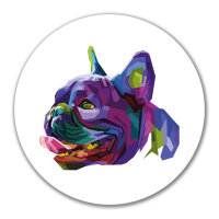 Aufkleber Mops Colorful 10cm rund