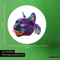 Aufkleber Mops Colorful 10cm rund