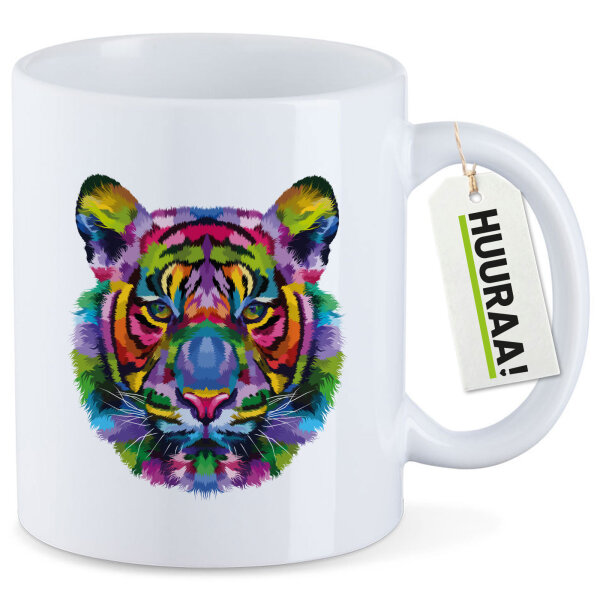 Kaffeetasse Tiger Kopf Colorful 330ml