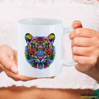 Kaffeetasse Tiger Kopf Colorful 330ml
