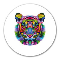 Aufkleber Tiger Kopf Colorful 10cm