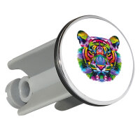 Waschbeckenstöpsel Tiger Kopf Colorful 4cm