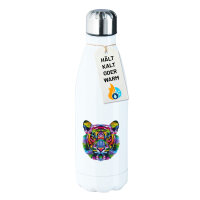 Trinkflasche Tiger Kopf Colorful 500ml Edelstahl...