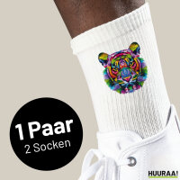 Unisex Socken Tiger Kopf Colorful Größe 37/46...