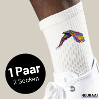 Unisex Socken Adler Colorful Größe 37/46 White Motiv Tennissocken