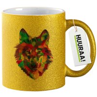 Glitzertasse Wolf Colorful 330ml