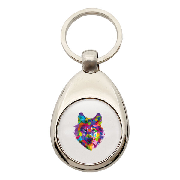 Schlüsselanhänger Wolf Colorful