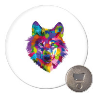 Magnet Wolf Colorful 59mm Kühlschrankmagnet