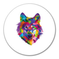 Aufkleber Wolf Colorful 10cm