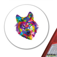 Aufkleber Wolf Colorful 10cm