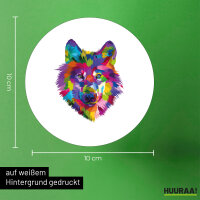 Aufkleber Wolf Colorful 10cm