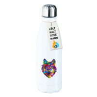Edelstahl-Trinkflasche Wolf Colorful 500ml Wasserflasche