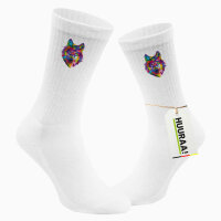 Unisex Socken Wolf Colorful Größe 37/46 White...