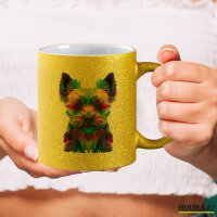 Glitzertasse Yorkshire Terrier Colorful 330ml