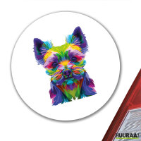 Aufkleber Yorkshire Terrier Colorful 10cm rund