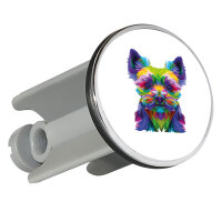 Waschbeckenstöpsel Yorkshire Terrier Colorful 4cm...