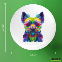 Button Yorkshire Terrier Colorful rund
