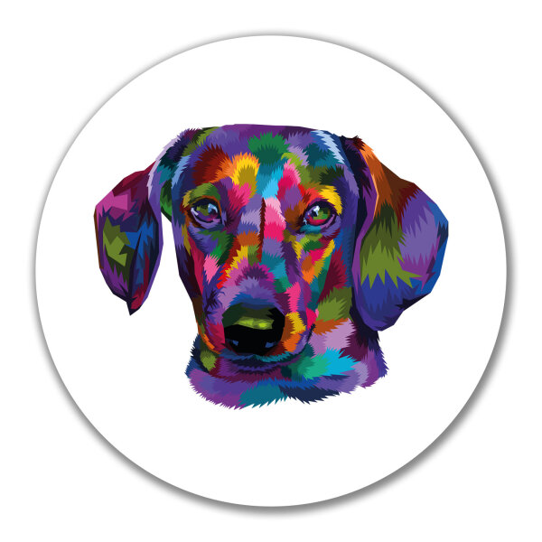 Aufkleber Dackel Colorful 10cm